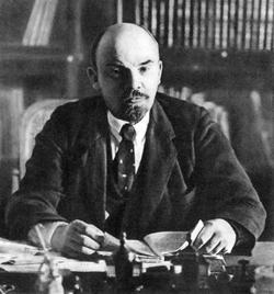 Lenin in his Kremlin office. 1918
